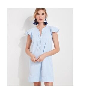 Vineyard‎ Vines Women's XL Harbor Flutter Tunic Dress Tide Blue Striped nwt